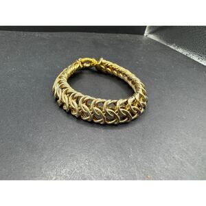 UTC Bracelet Women's Gold Tone 925 Sterling Silver Byzantine Link Chain Italy